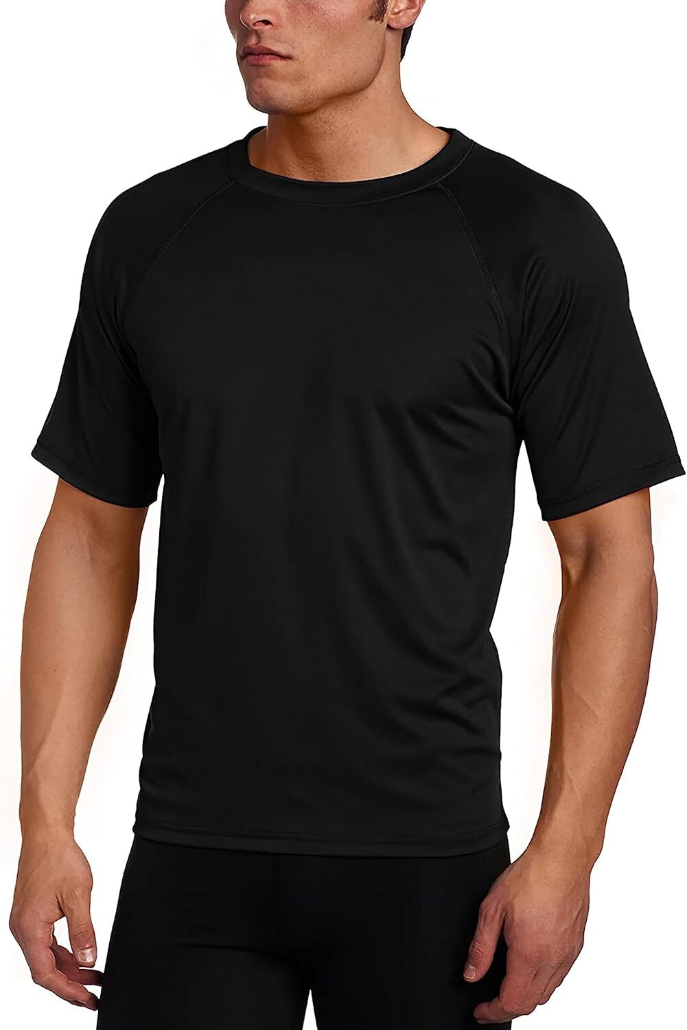 Men's UPF 50 Short Sleeve Swim Rash Guard Sun Protection Shirt Quick Dry gallery