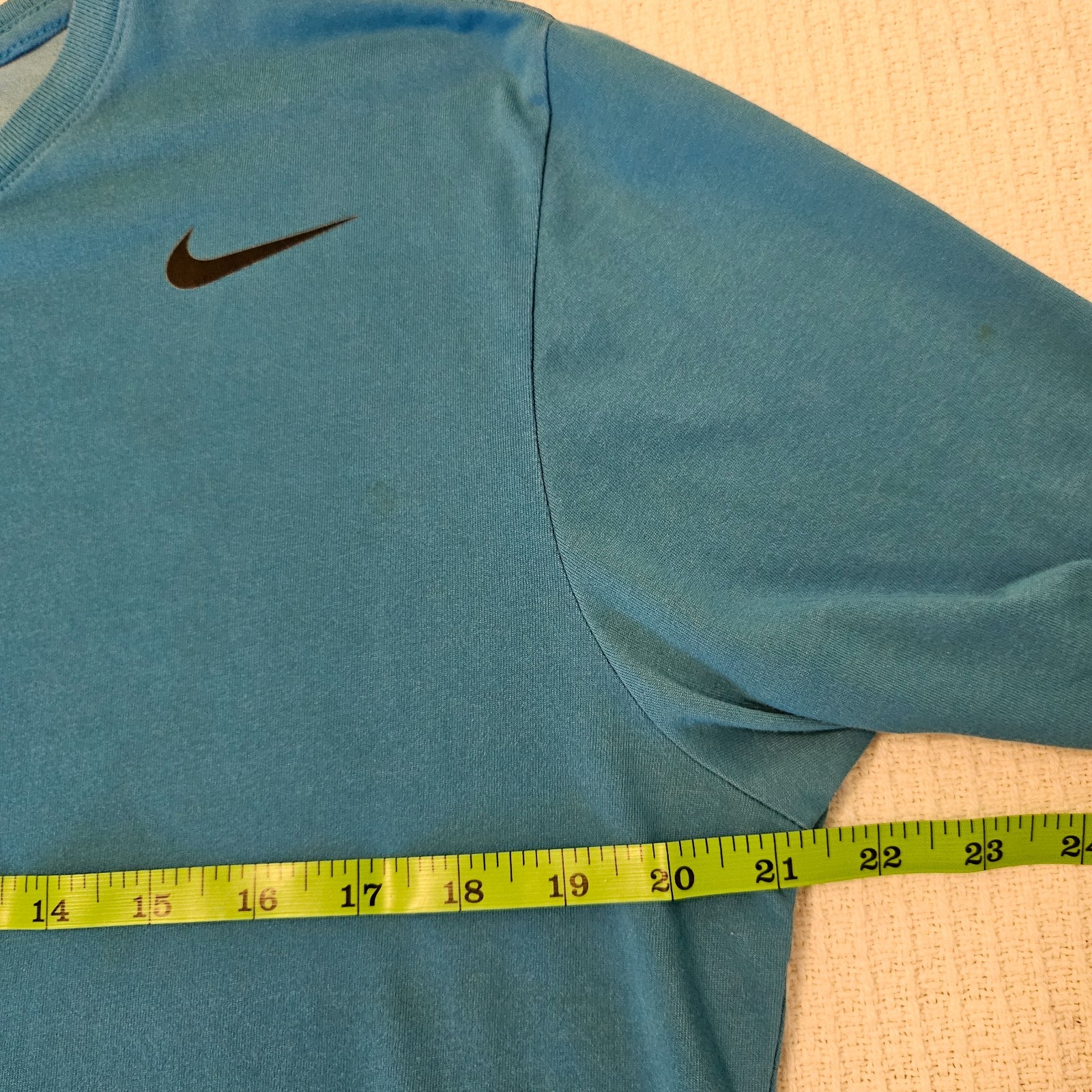 Nike (The) Tee Athletic Cut Men's Sz L Short Sleeve Teal Color Cotton/Polyster gallery