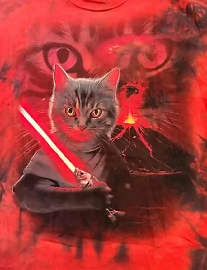 The Mountain Star Wars Theme Cat Red Tie-Dye Shirt, Brand New, Mens Size's gallery