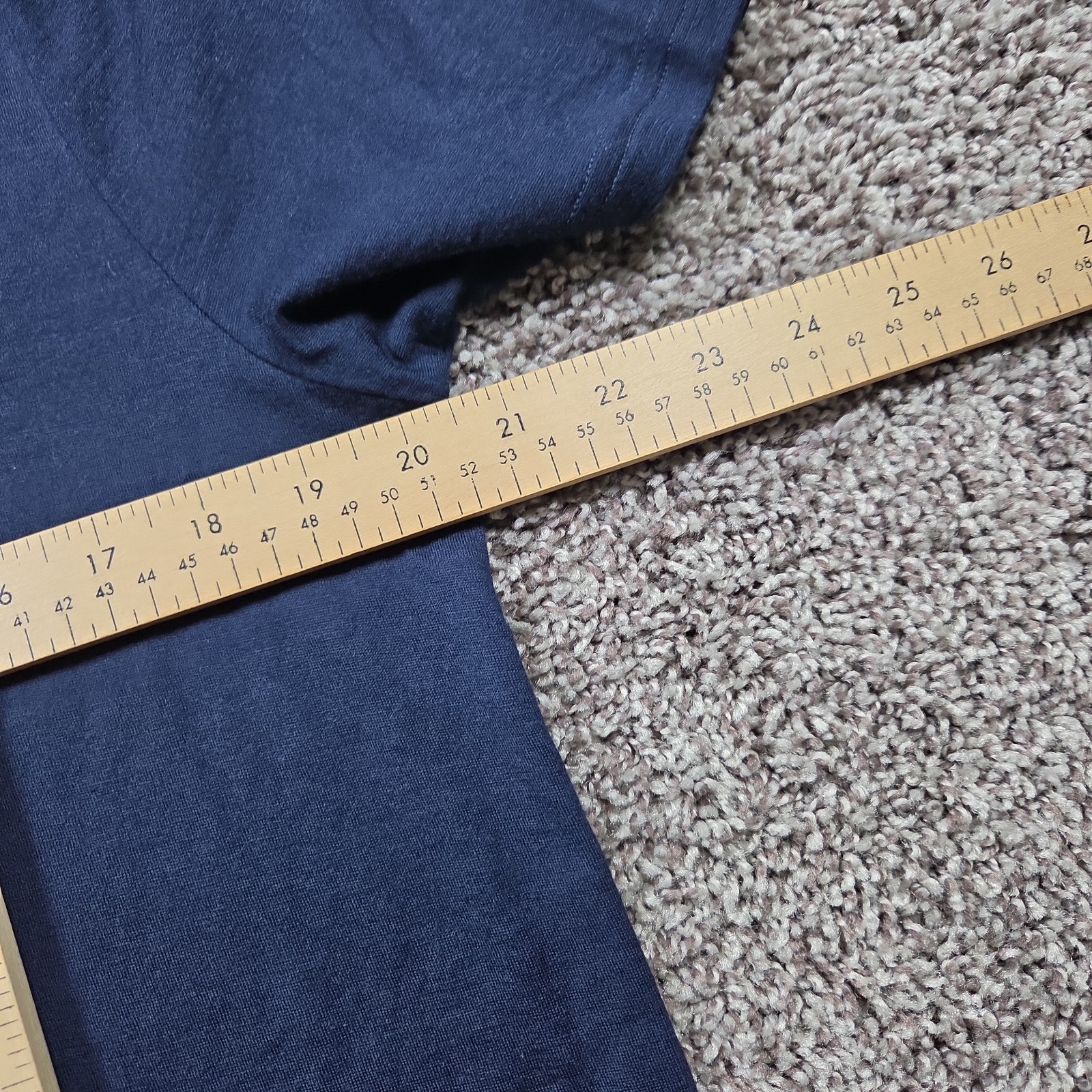 UNBOUND Shirt Men's Large Dark Blue 100% Merino Fine Wool V-Neck Jersey T-Shirt gallery