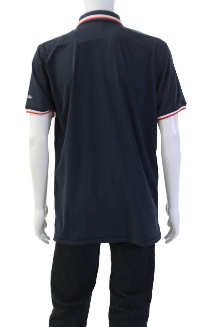 G/Fore Mens Collared Short Sleeve Polo Dark Blue Nylon Blend Size XL gallery