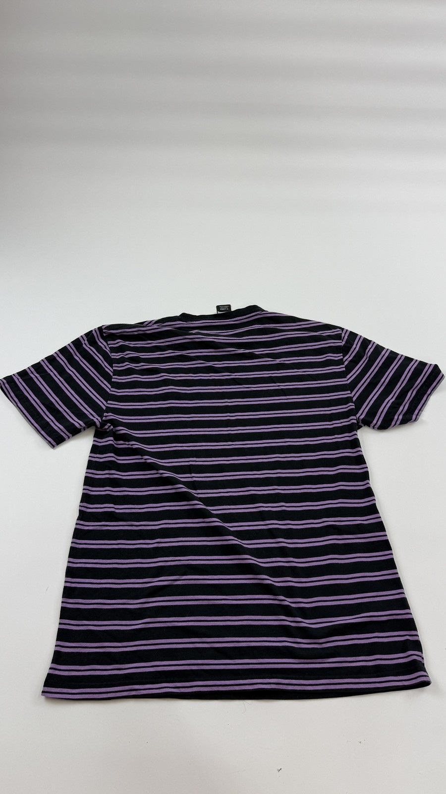 Broken Promises Shirt Mens XL Black Purple Striped Rose Embroidered Skate Tee gallery