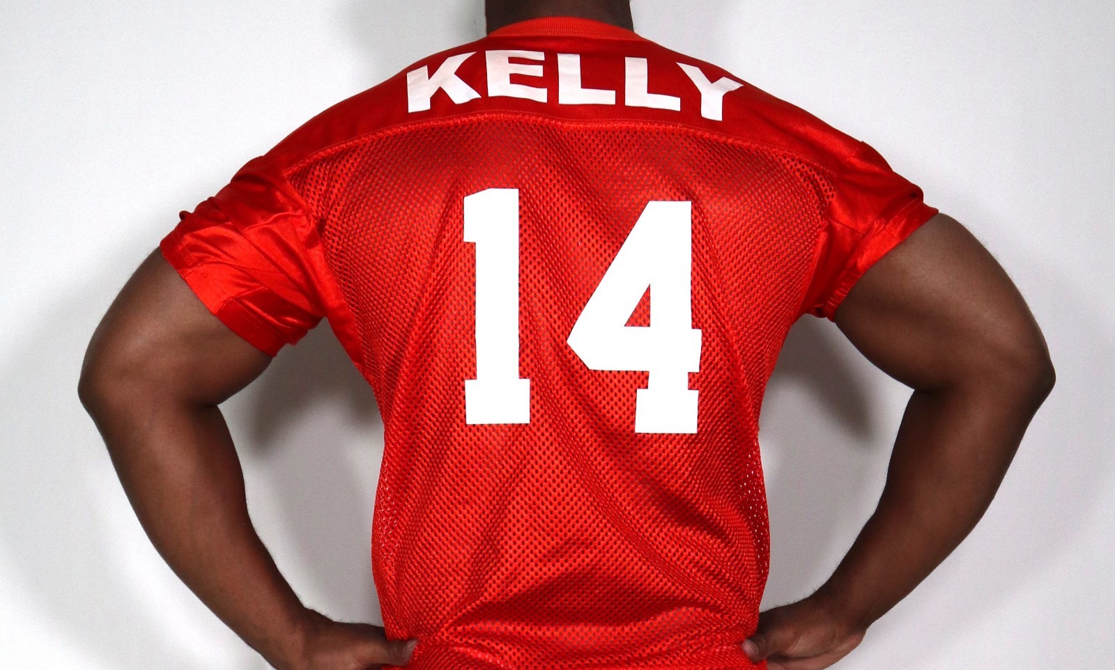 MEN'S SHORT SLEEVE ORANGE MESH FOOTBALL SHIRT SIZE S-M gallery