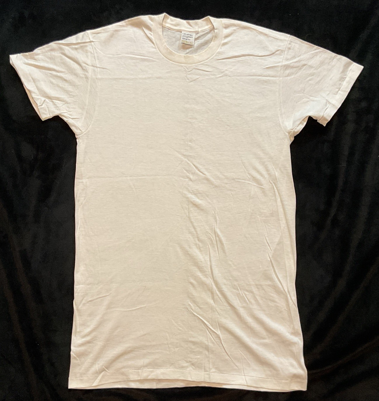 Sears Mens Store Vintage Plain White T Shirt Blank 100% Combed Cotton Large Tall
