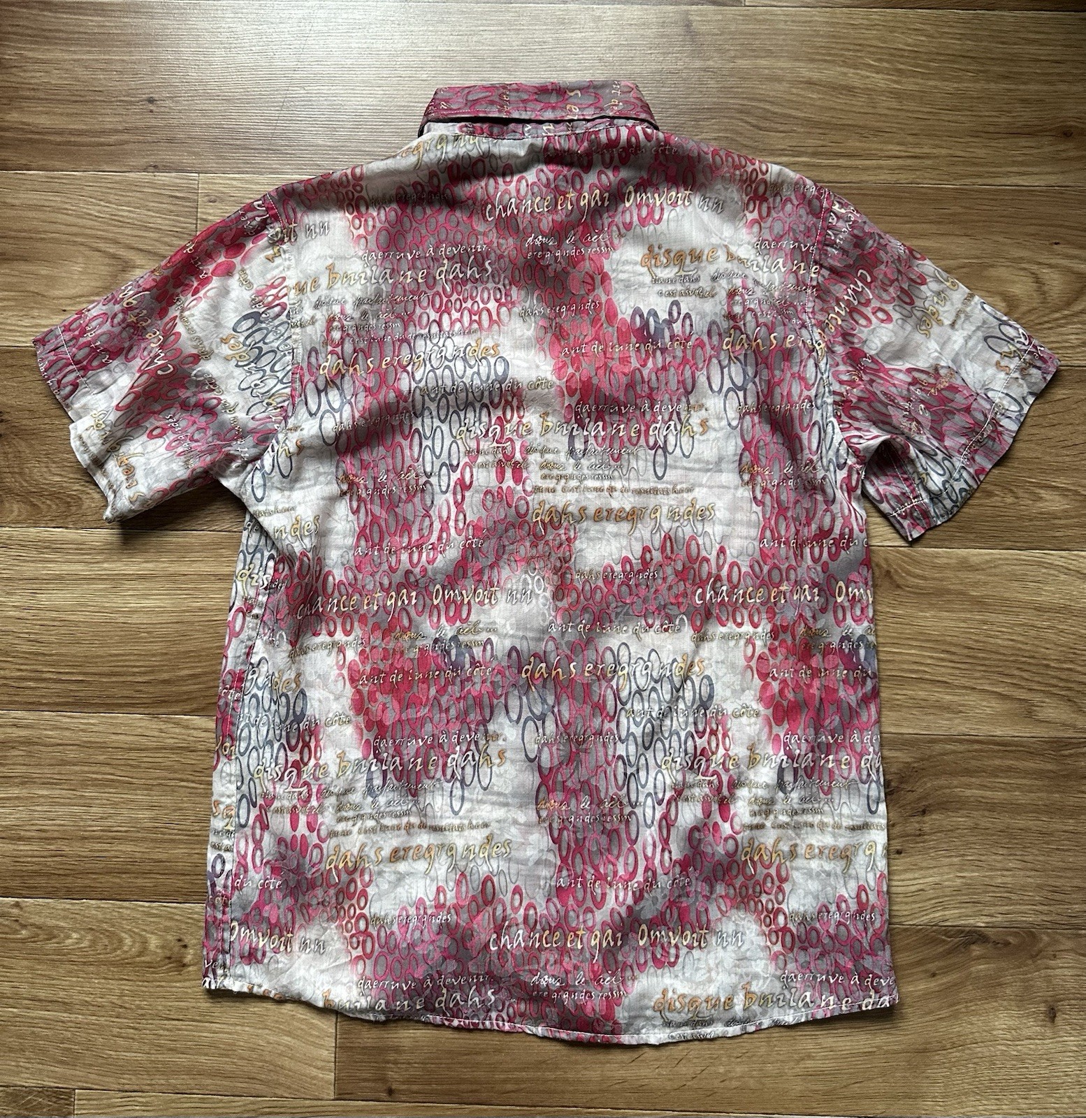 Dolce Gabbana Vintage Shirt Men M Graphic Text Abstract Spellout Silk Cotton Top gallery