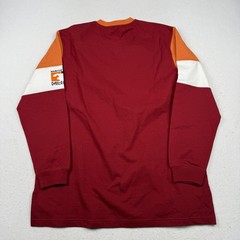 Marithe Francois Girbaud Shirt Mens Medium Burgundy Orange V Neck Long Sleeve