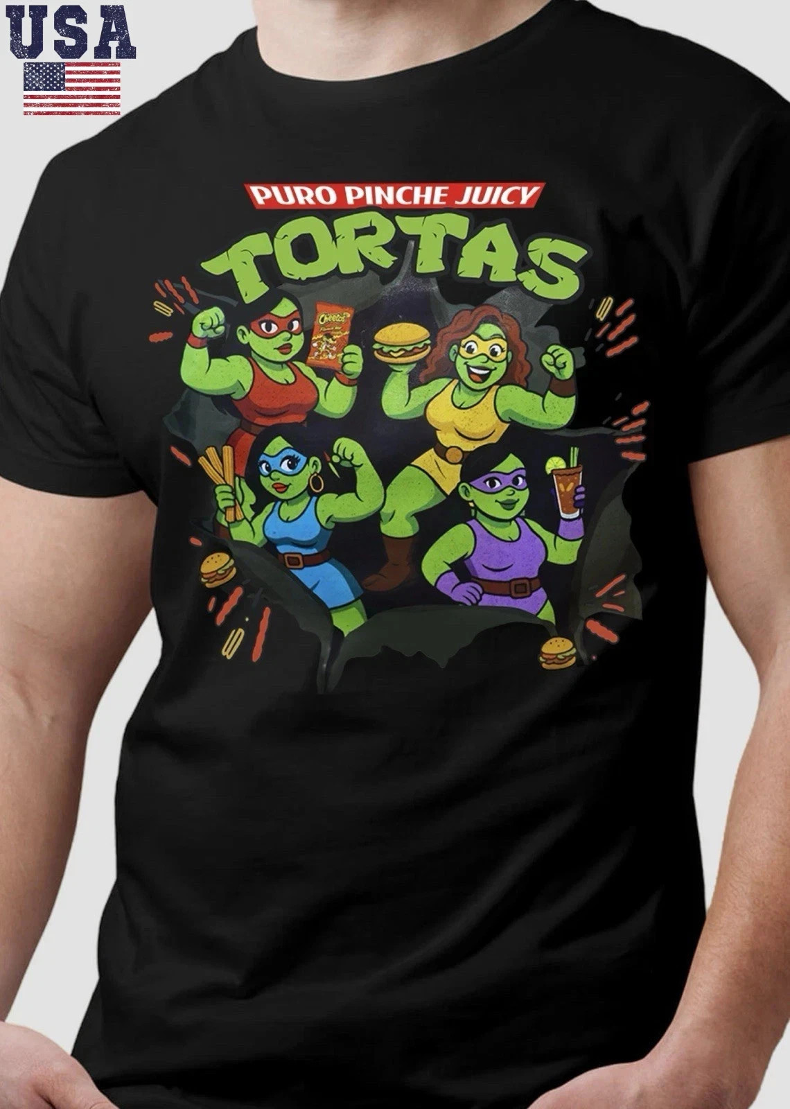 PURO PINCHE JUICY TORTAS FUNNY MEXICAN FOOD PARODY T-SHIRT STYLE S-4XL gallery