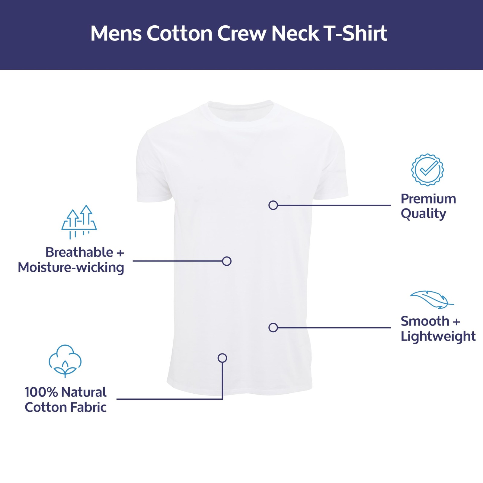 6 Pairs SOCKS'NBULK Mens Cotton Crew Neck Short Sleeve T-Shirts Mix Colors(6XL) gallery
