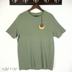 Common People Waffle Knit Tee Medium Sage Green Cozy Ribbed