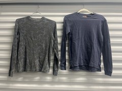 Pair 2 Waffle Shirts Long Sleeve Men’s Small Cotton VURT & Ciao Milano Mix Tops