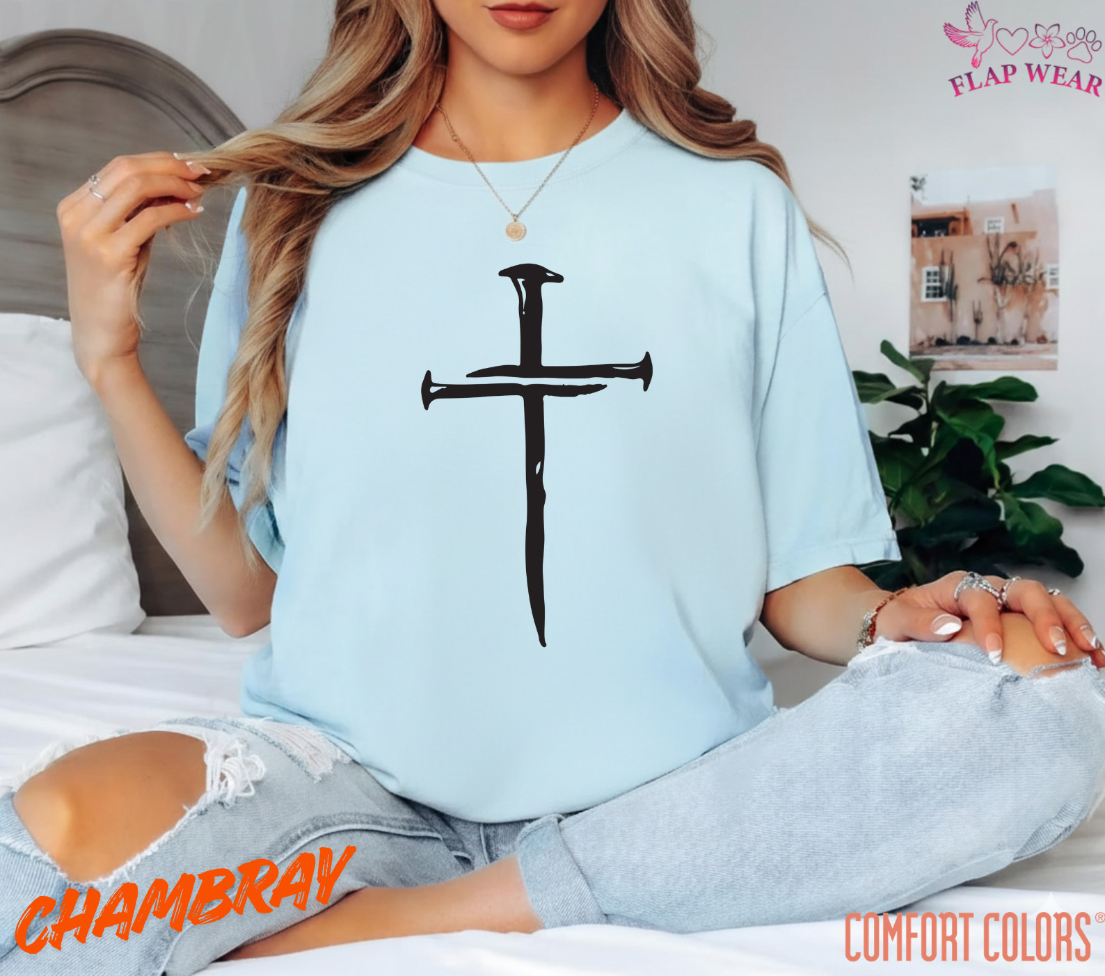 Unisex Three Nails Cross T-Shirt, Men T shirt,Women T shirt Gift Religion Top gallery