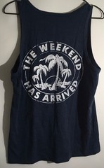 Chubbies The Relaxer Men’s Size Small Navy Blue Palm Graphic Sleeveless Tank Top