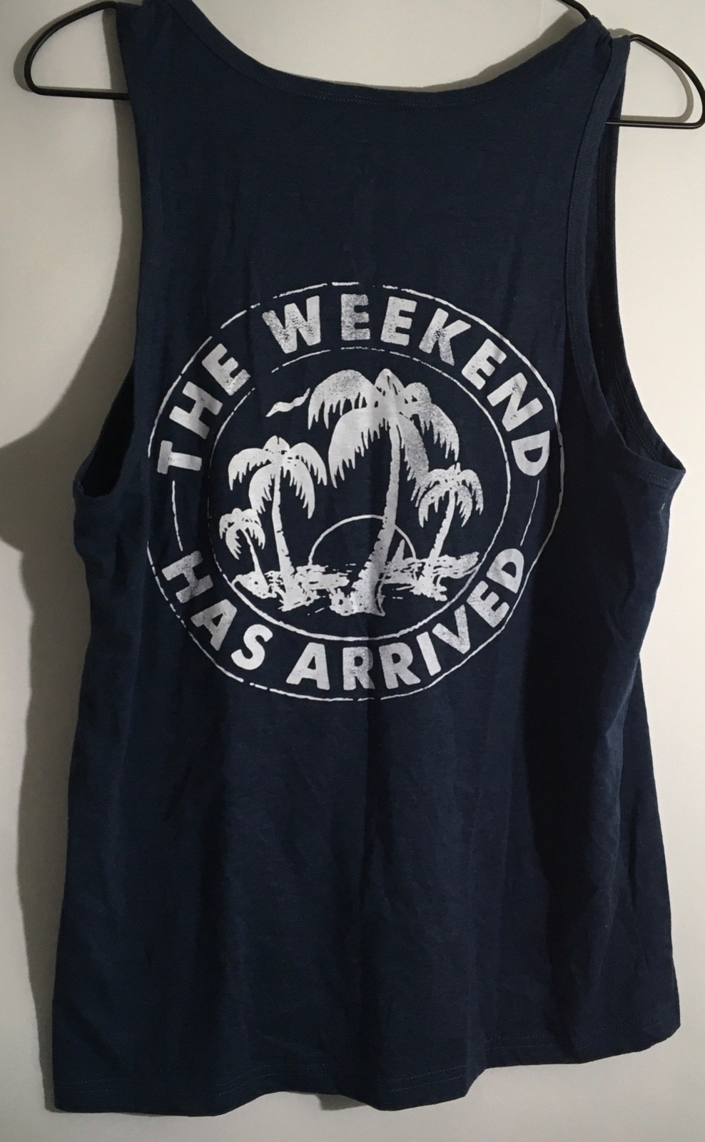 Chubbies The Relaxer Men's Size Small Navy Blue Palm Graphic Sleeveless Tank Top gallery