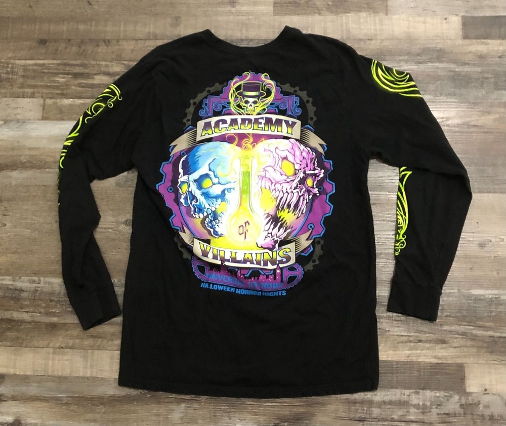 Universal Studios Halloween Horror Nights Academy of Villains Mens Medium LS Sh