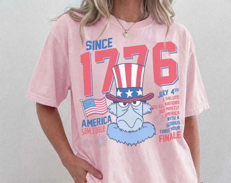 The Muppets Sam Eagle July 4th Fireworks Celebration T-shirt, 250th shirt gallery