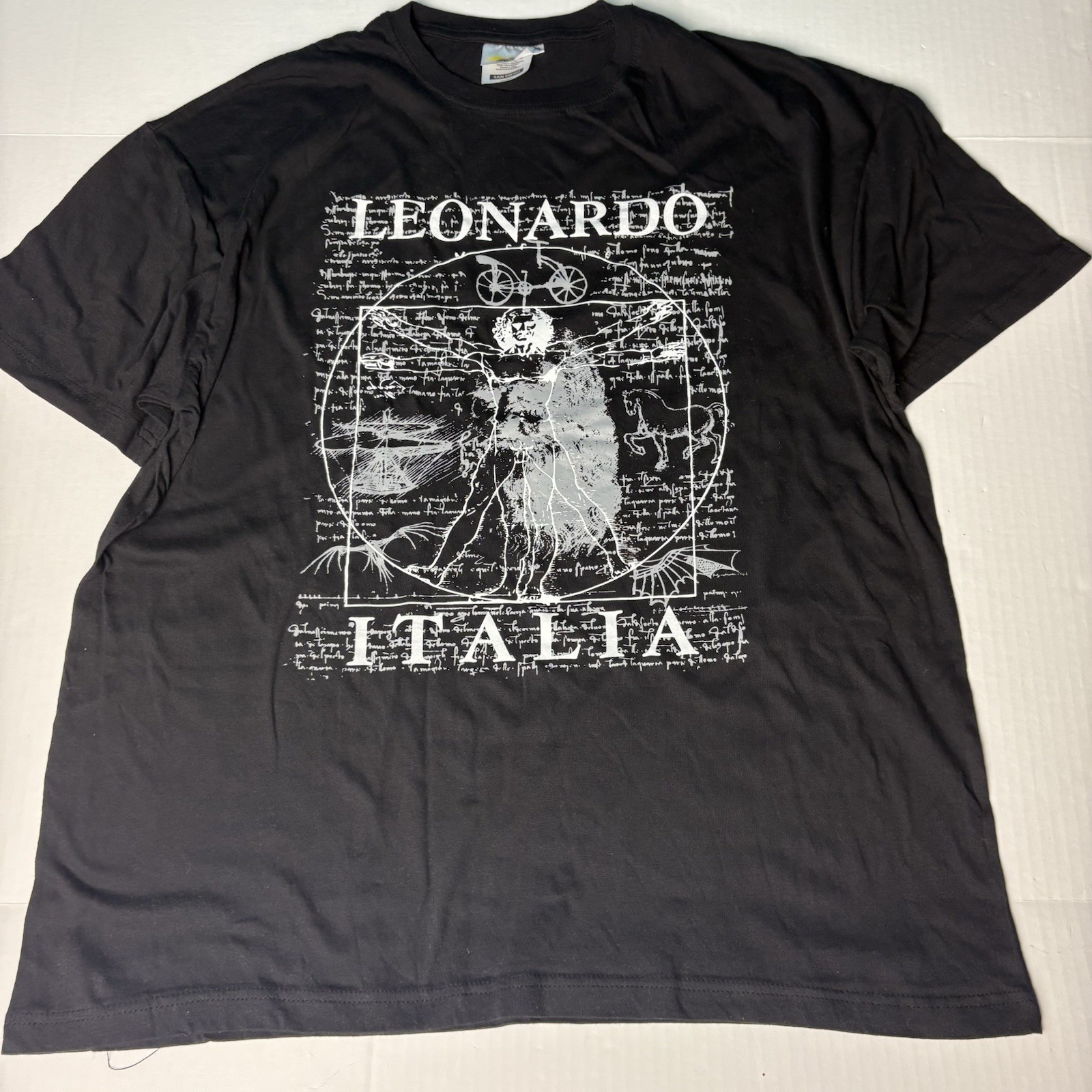 Leonardo Italia Adult 3XL T-Shirt Black Short Sleeve Souvenir Zeus Cotton Artsy gallery