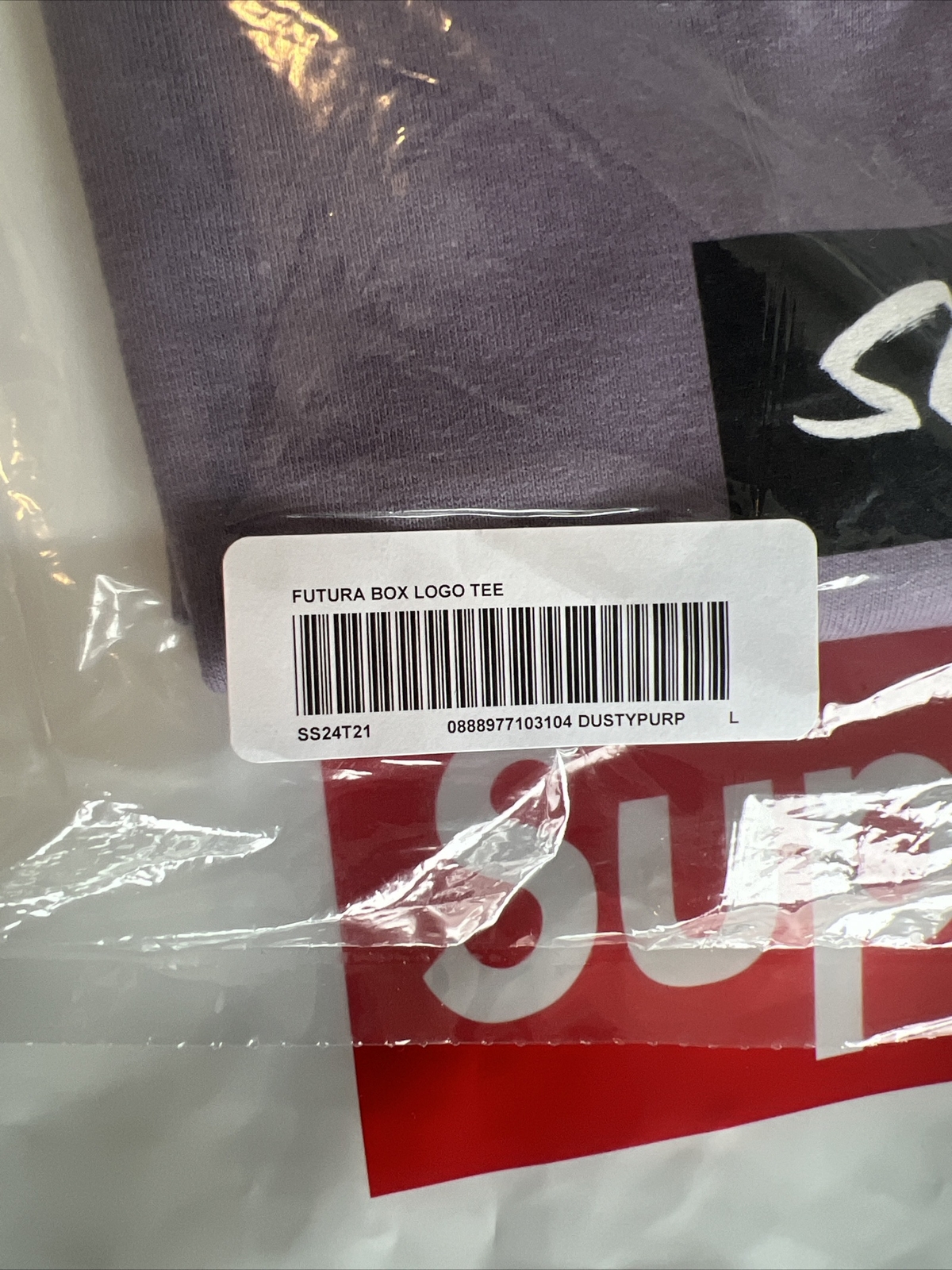 Supreme Futura Box Logo Tee T-Shirt Size Large Dusty Purple SS24 New DS 2024 gallery