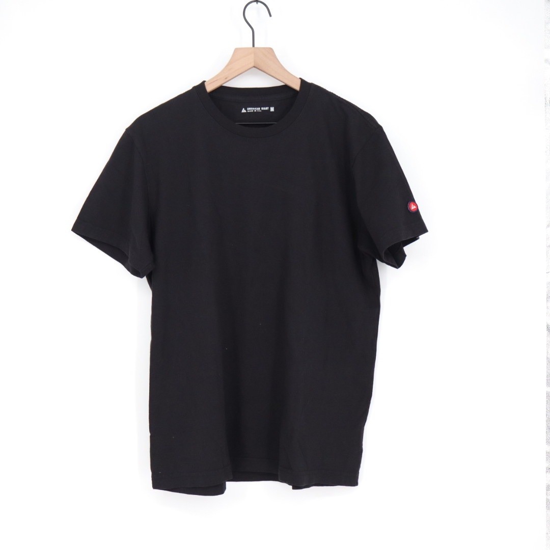 American Giant Black Crew Neck Short Sleeve T Shirt Made in USA Size Medium gallery
