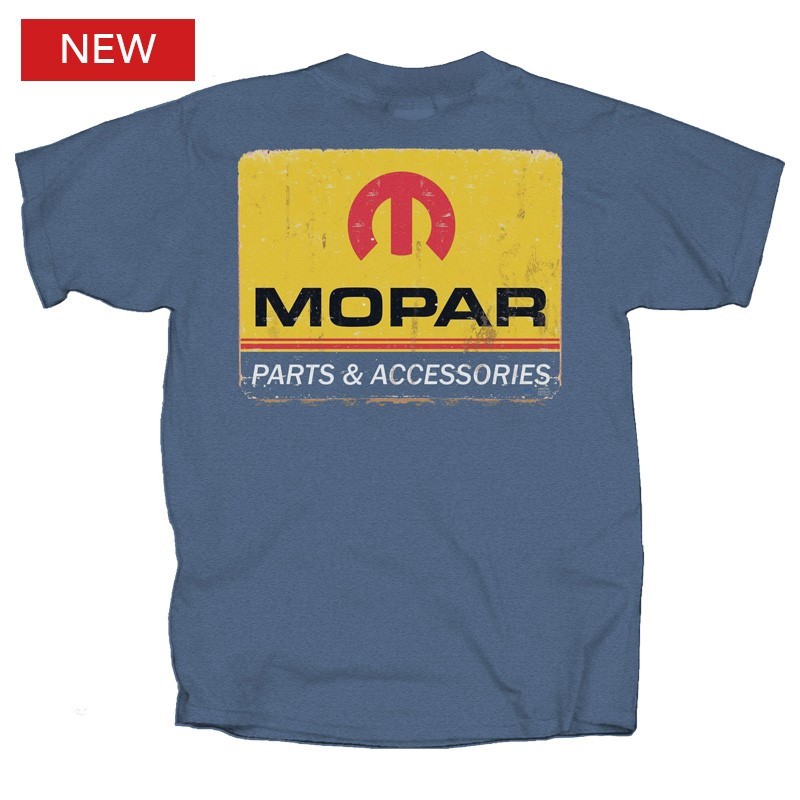 MOPAR VINTAGE SIGN LOGO PARTS & ACCESSORIES - INDIGO Blue T-Shirt (Licensed) gallery
