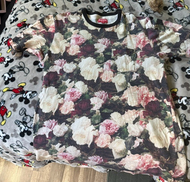 Supreme Power Corruption Lies Floral Pocket Tee Shirt Mens Med PCL Rose AA27 gallery