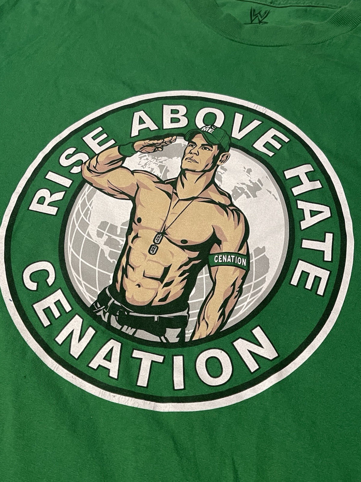 WWE Authentic Wear John Cena Cenation Rise Above Hate T Shirt Men 2XL Green gallery