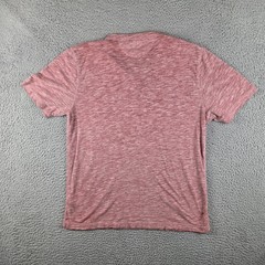 Faherty Henley Tee Shirt Mens Large Red Heather Short Sleeve Cotton Blend