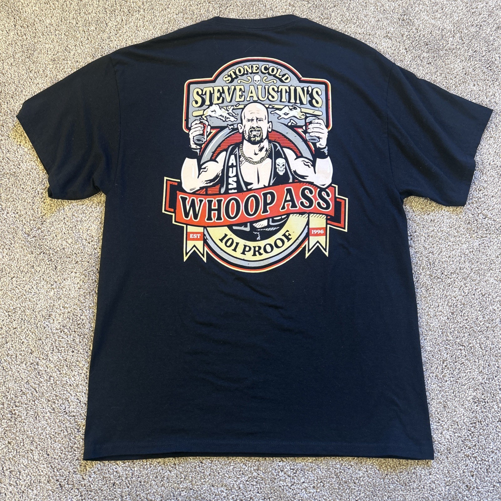WWE Stone Cold Steve Austin Graphic T Shirt Mens Large Short Sleeve 101 Proof gallery