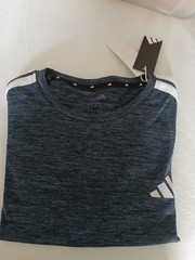 3S HTHR TEE (Men’s 3-Stripes Heather Tee)​Colorway: Wonder Steel Melange (a…