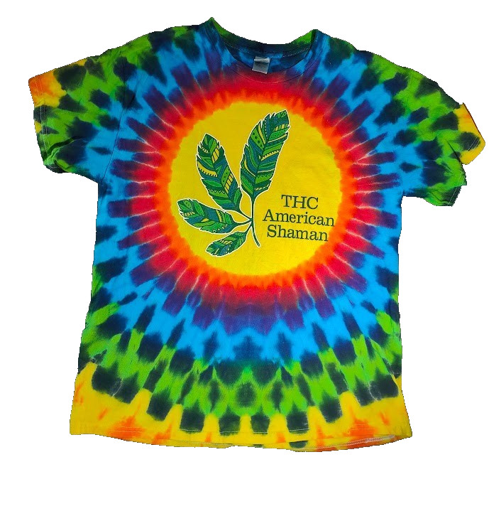Gilden Large L Cotton Tie Dye THC American Shaman Shirt Tie-dye CBD
