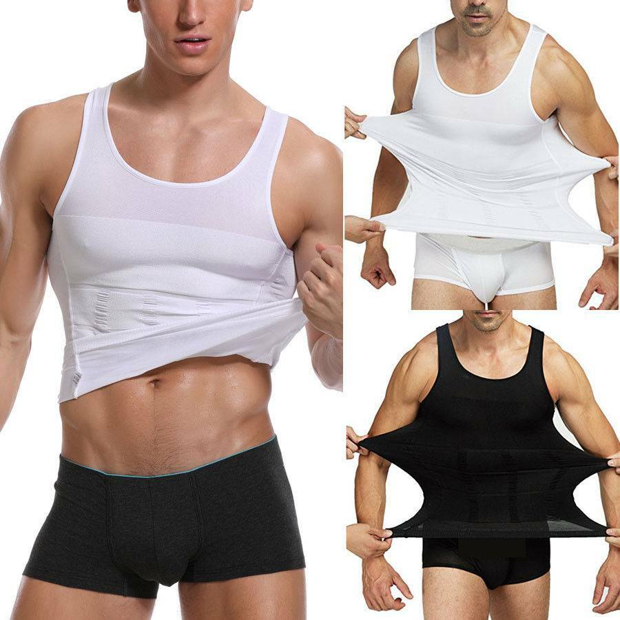 # Men's Body Shaper Slimming Shirt Compression Sauna Vest Elastic Slim Shapewear gallery