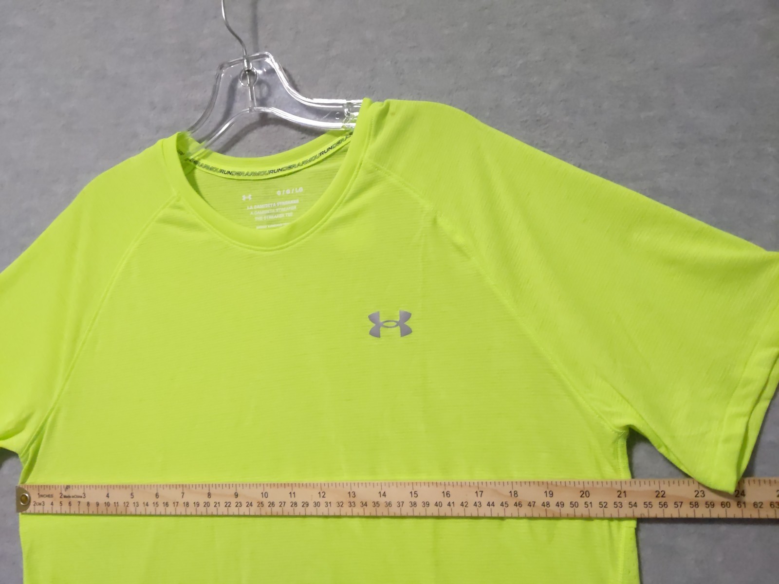 Under Armour Run Men's The Streaker Tee Yellow Fitted T Shirt Size Large UA gallery