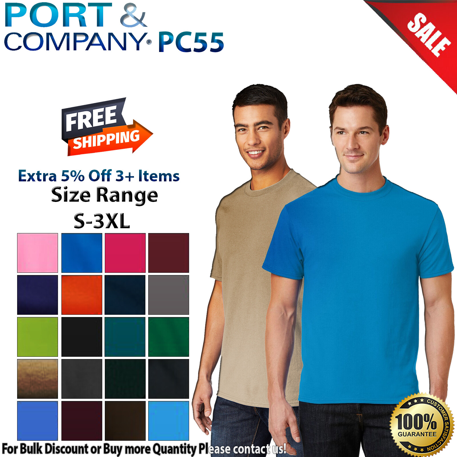 Port & Company PC55 Mens Short Sleeve Core Blend Crew Neck Stylish T-Shirt gallery