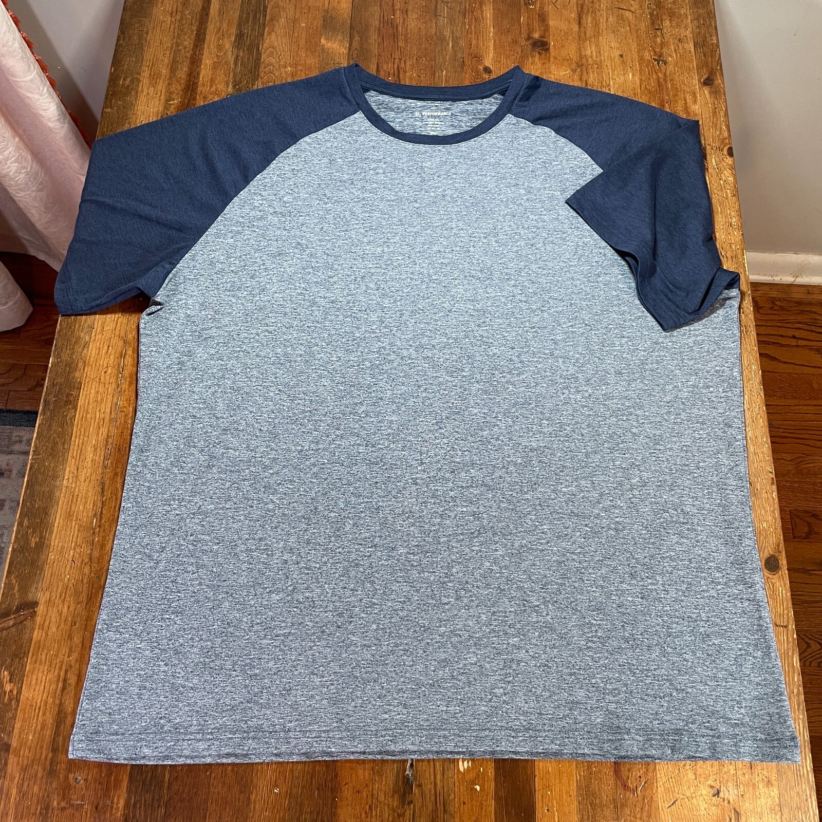 O1 Algo Shirt Mens XXL Blue Tee Casual Workout Gym Performance Stretch