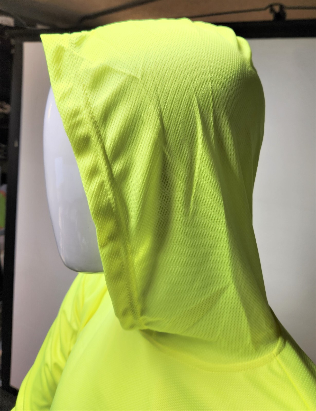 Yellow Long Sleeve Safety Shirt With Hoodie, Quick Dry Polyester Birdeye mesh gallery