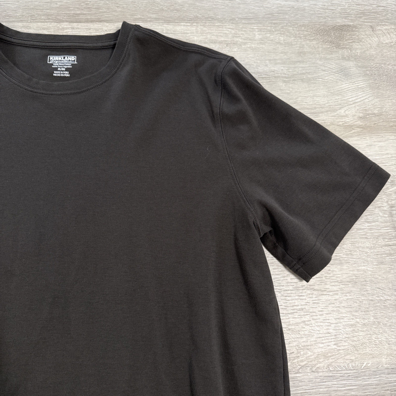 Kirkland Signature Shirt Men's XL Black Pima Cotton Basic Solid Tee gallery