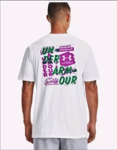 NEW Men’s XL Under Armour Vintage Type T-Shirt White Loose UA Shirt 1373989