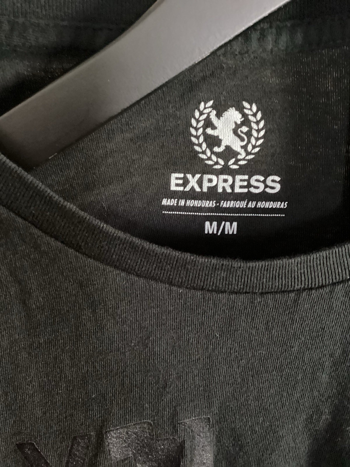 Express Graphic Print T-Shirt Black W Black Logo Size Medium Men gallery