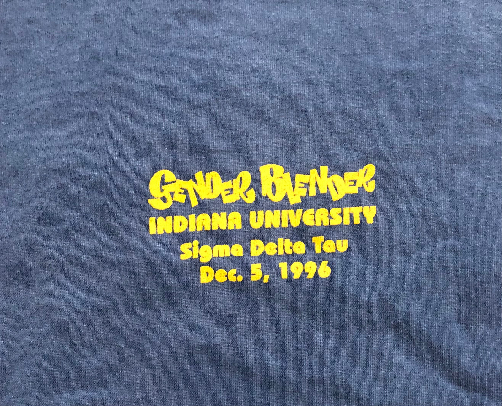 Gender Blender All Mixed Up Mens XL Blue Long Sleeve Shirt Indiana University gallery