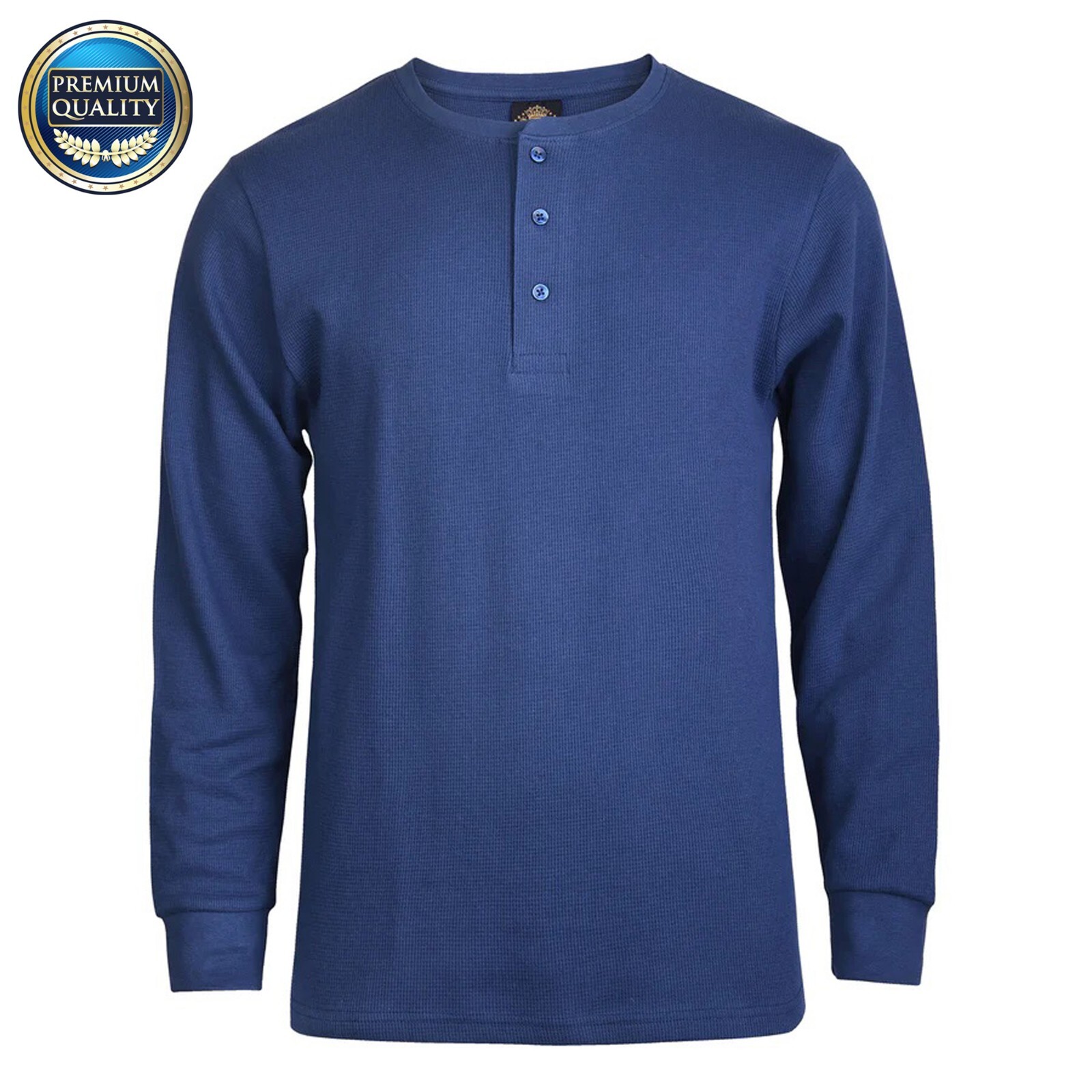 New Men Thermal Henley Shirt T-shirts Long Sleeve Cotton Pullover Three Buttons gallery