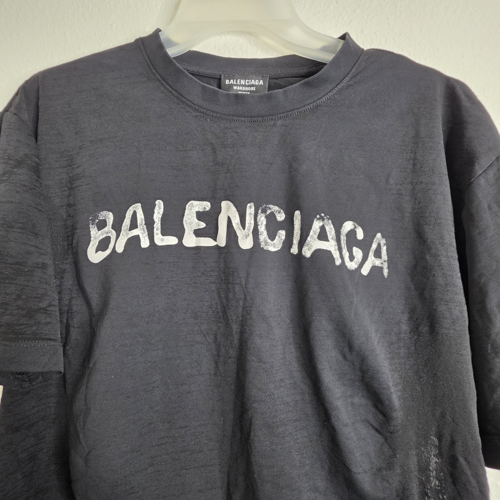 Balenciaga Wardrobe Unisex Black Logo T-Shirt Made in Portugal gallery