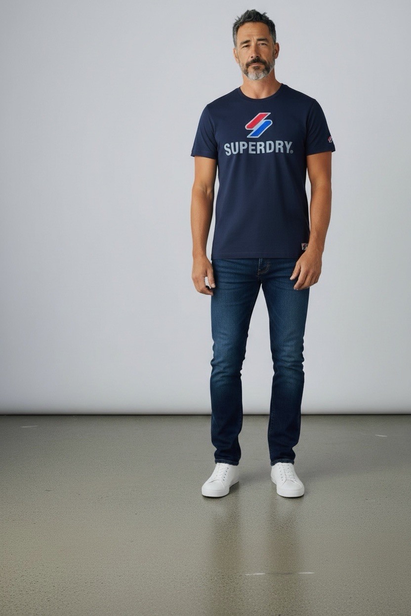 SuperDry Sportstyle Classic Cotton Deep Navy T-Shirt "Large" gallery