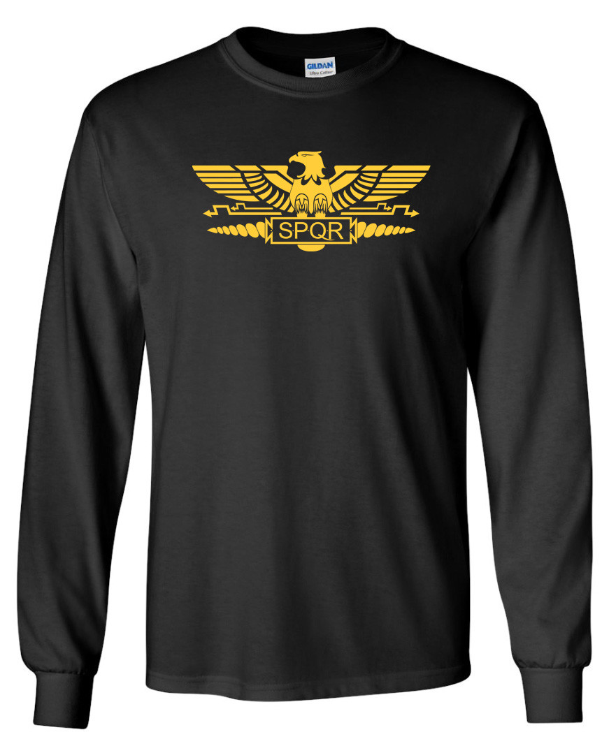 SPQR Roman Gladiator Imperial Golden Eagle LONG SLEEVE T-shirt