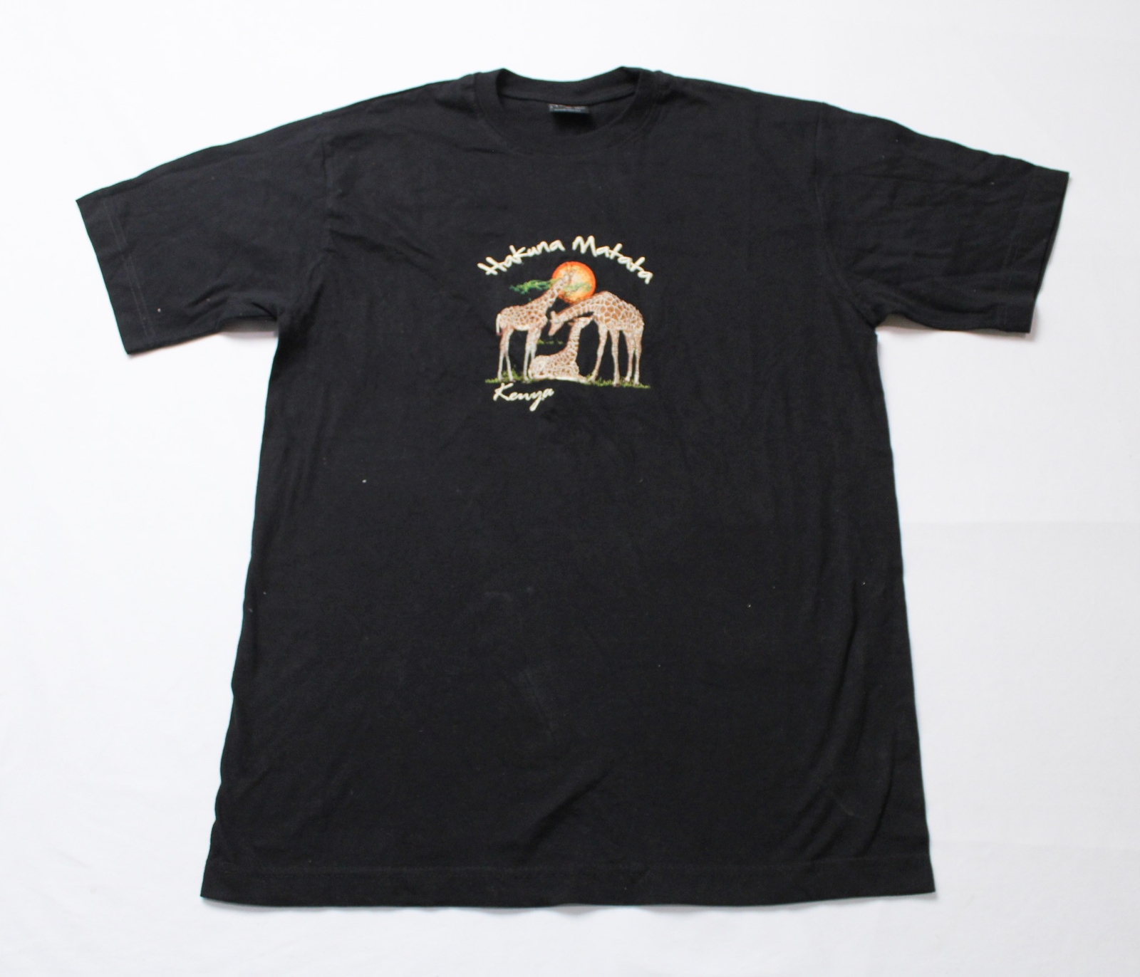 Airborn Unisex Hakuna Matata Kenya Embroidered S/S T-Shirt LB3 Black Large gallery