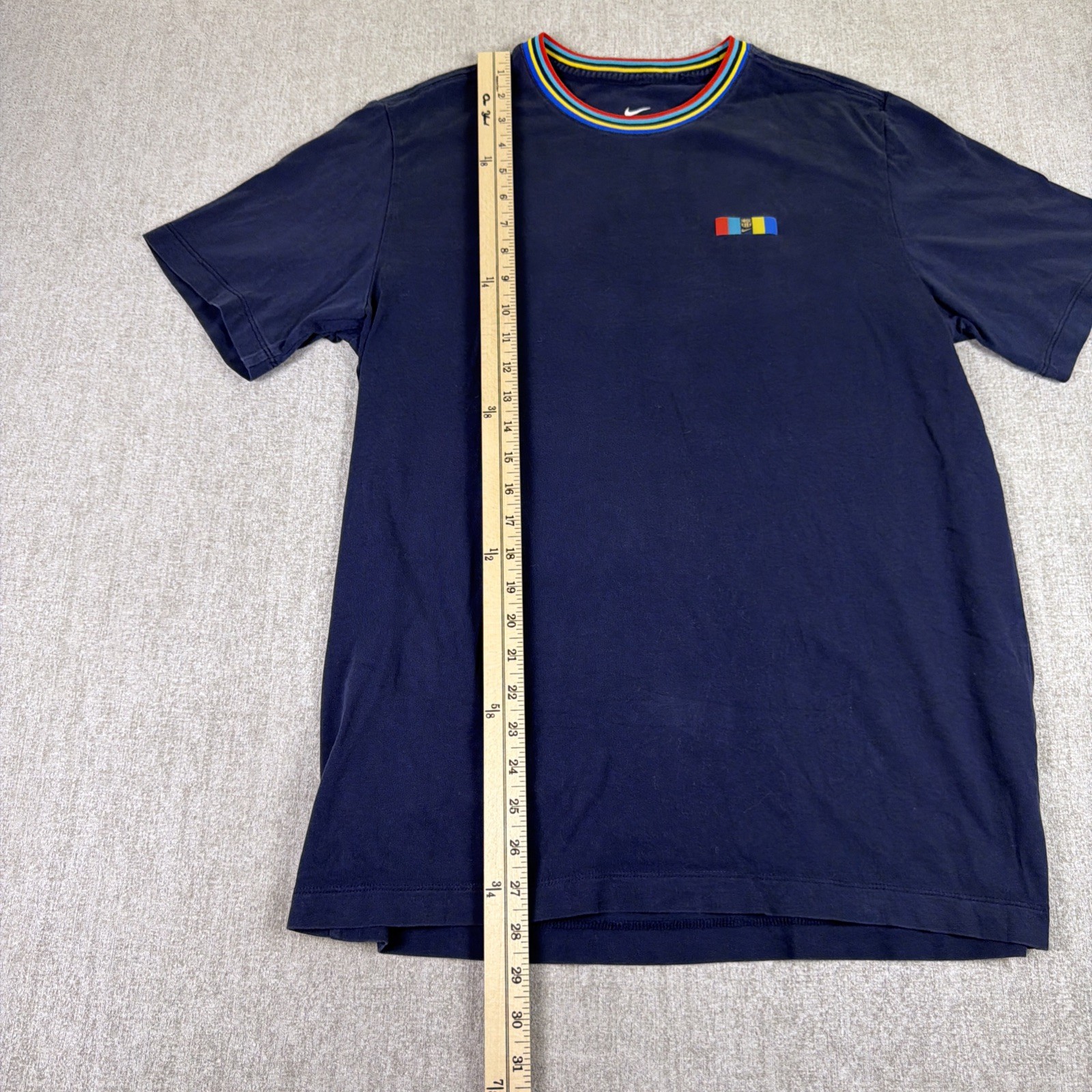 Nike FC Barcelona T Shirt Mens Large Navy Soccer Futbol Graphic Tee Barca FCB gallery