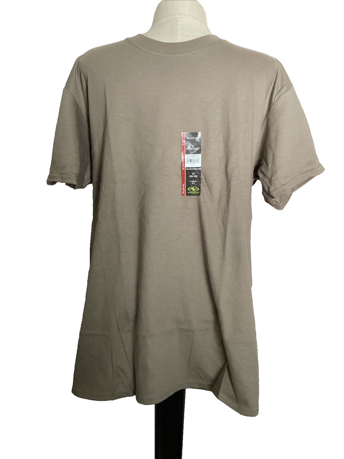 ATHLETIC WORKS Breathable Taupe Short Sleeve Crew Neck T-Shirt Sz M* gallery