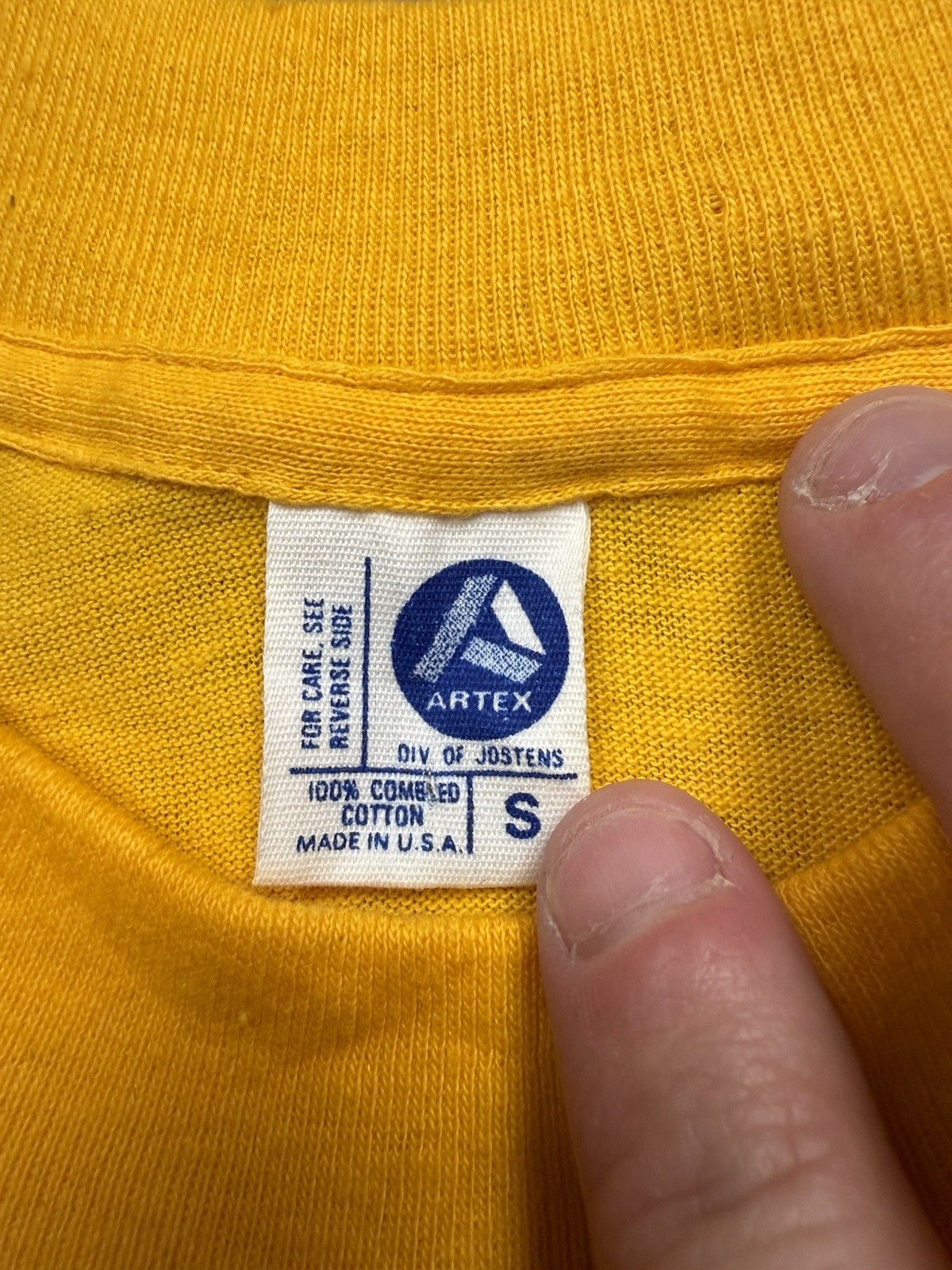 70s VINTAGE Fort Hood Texas Flocked T-Shirt Size Small Yellow Funny Obscure RARE gallery