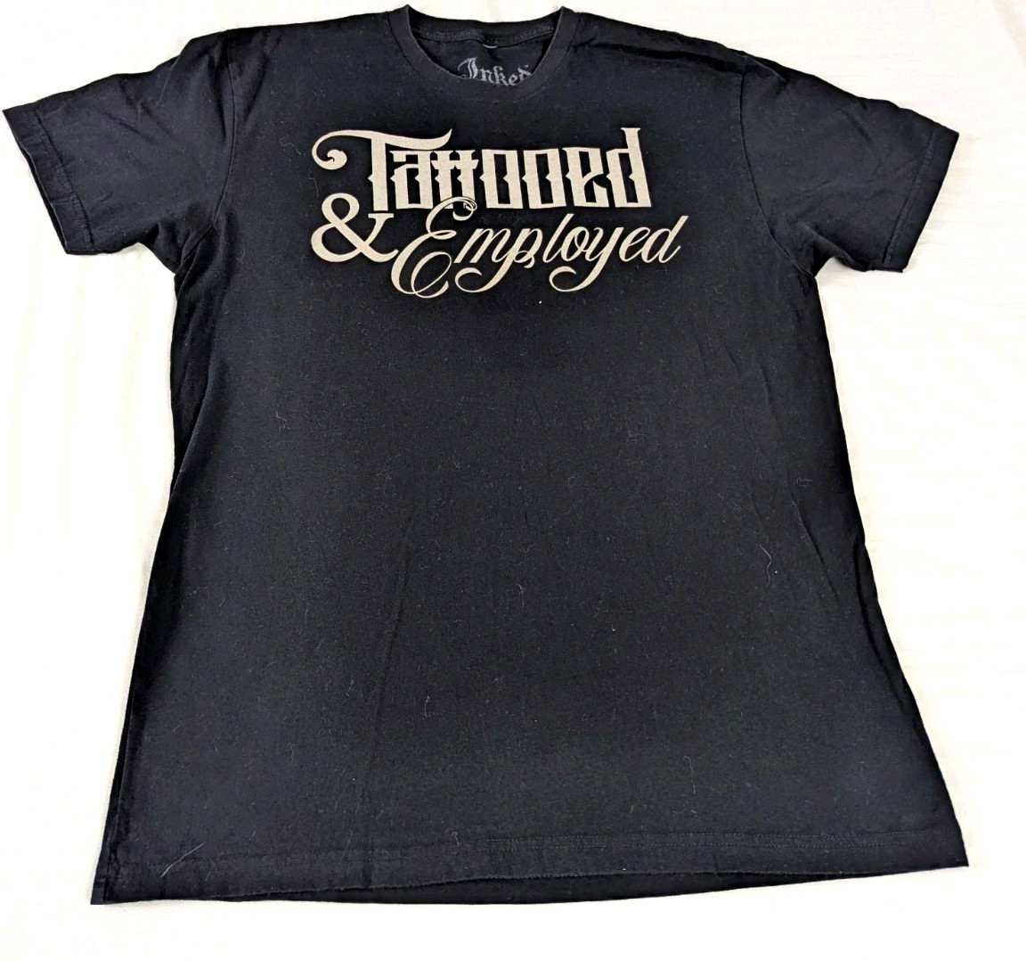 Tattooed And Employed Inked Pre Shrunk Black SZ L Punk Skater Biker Emo Metal gallery