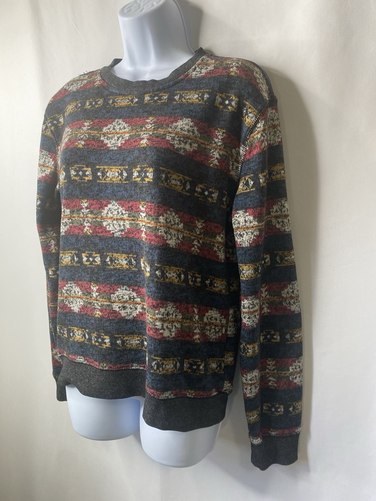 Brooklyn Men’s Aztec Print Shirt Size Small Street Wear Fall Winter Warm gallery