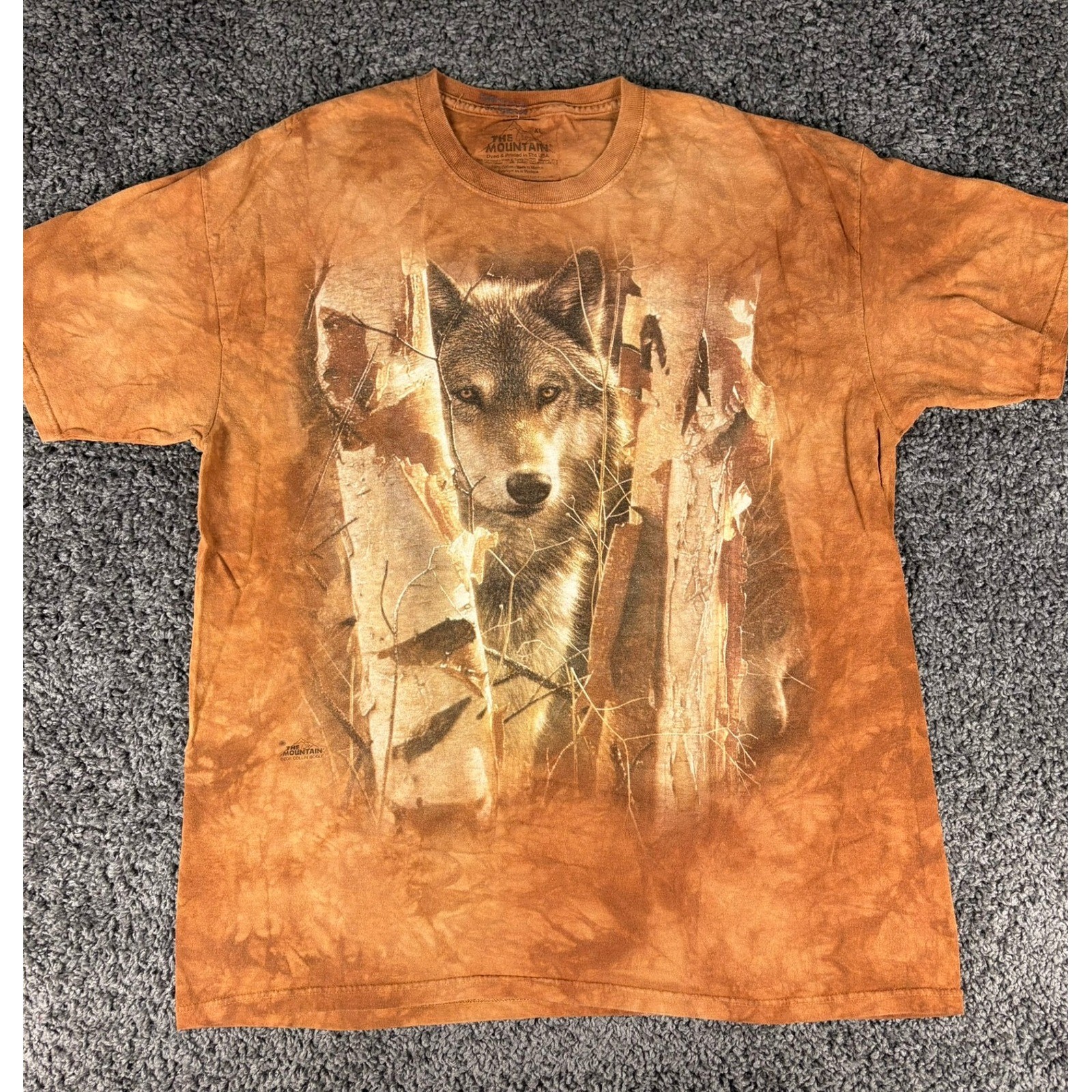 The Mountain Wolf Birch Trees T-Shirt XL Brown Tie Dye Collin Bogle 2011 Mens
