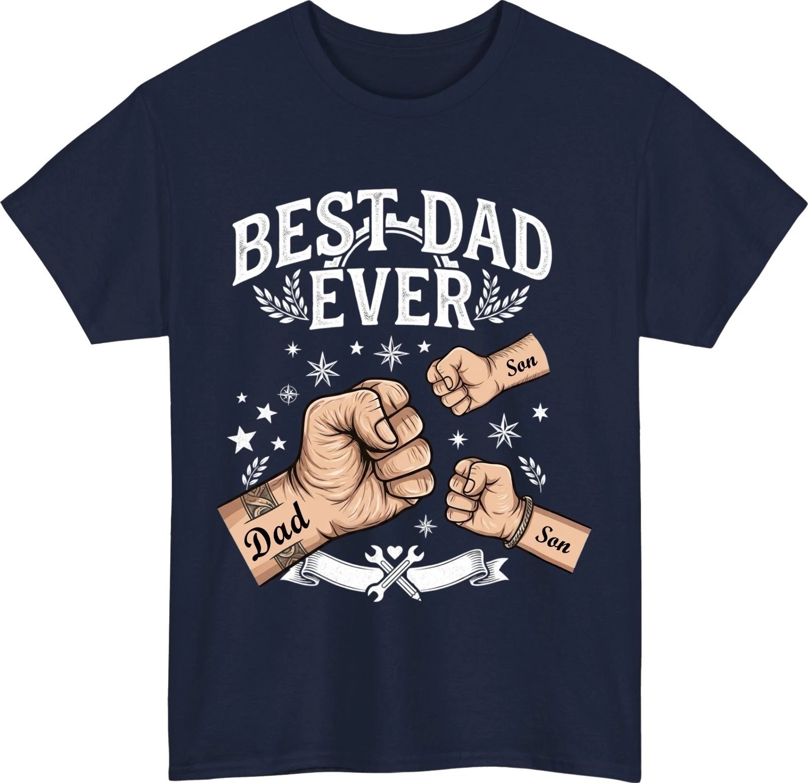Custom Name Best Dad Ever T-Shirt Mens Funny Father Day Gift Graphic Tee gallery
